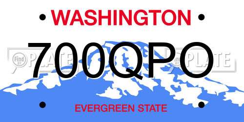 700QPO Washington License Plate
