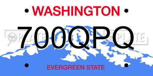 700QPQ Washington License Plate