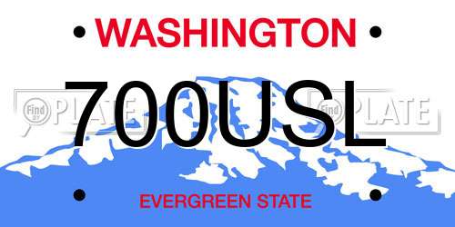 700USL Washington License Plate