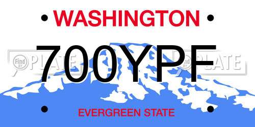 700YPF Washington License Plate