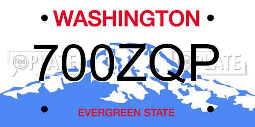 700ZQP Washington License Plate