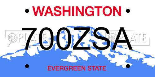 700ZSA Washington License Plate