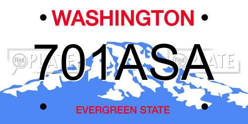 701ASA Washington License Plate