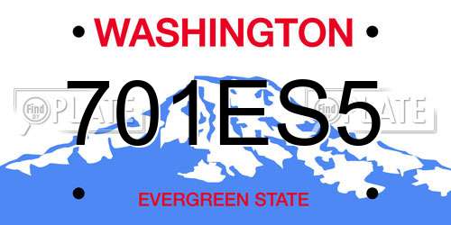 701ES5 Washington License Plate