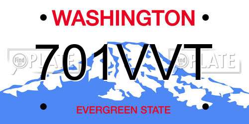 701VVT Washington License Plate