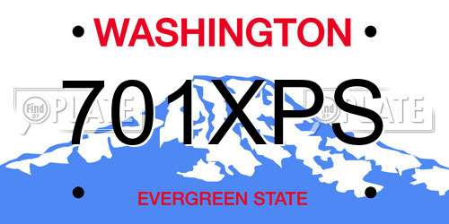 701XPS Washington License Plate