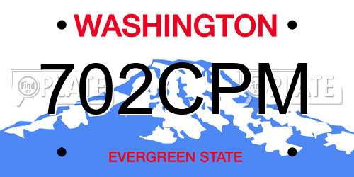 702CPM Washington License Plate