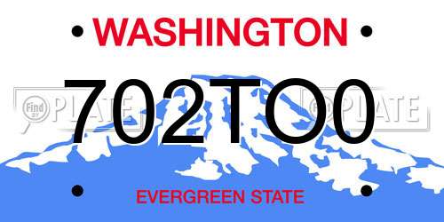 702TO0 Washington License Plate