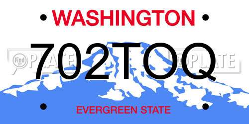 702TOQ Washington License Plate