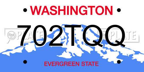 702TQQ Washington License Plate
