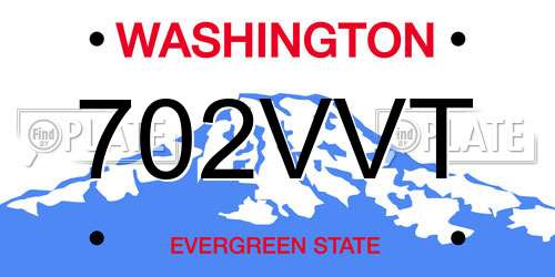 702VVT Washington License Plate