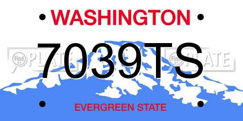 7039TS Washington License Plate