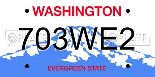 703WE2 Washington License Plate