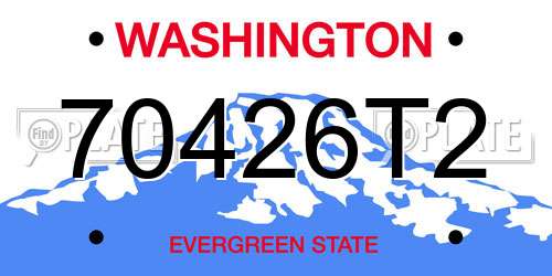 70426T2 Washington License Plate