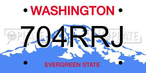 704RRJ Washington License Plate