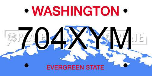 704XYM Washington License Plate