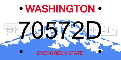 70572D Washington License Plate