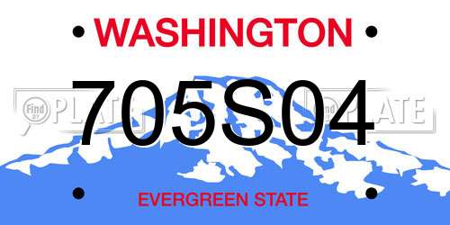 705S04 Washington License Plate