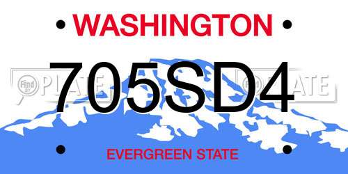 705SD4 Washington License Plate