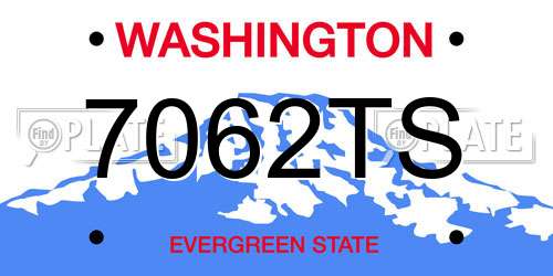 7062TS Washington License Plate