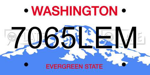 7065LEM Washington License Plate