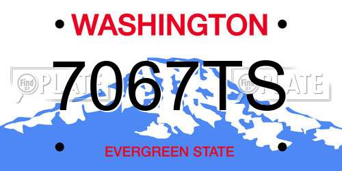 7067TS Washington License Plate