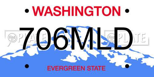 706MLD Washington License Plate