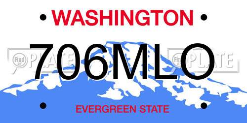 706MLO Washington License Plate