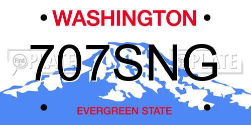 707SNG Washington License Plate