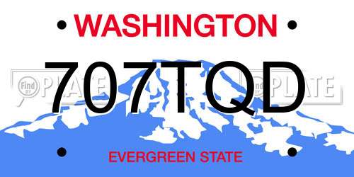 707TQD Washington License Plate