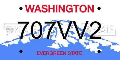 707VV2 Washington License Plate