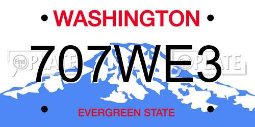 707WE3 Washington License Plate