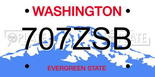 707ZSB Washington License Plate