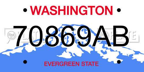 70869AB Washington License Plate