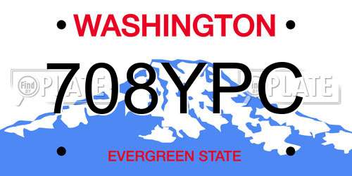 708YPC Washington License Plate