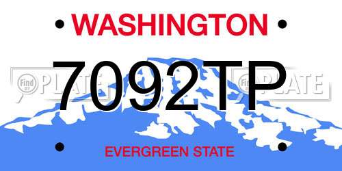 7092TP Washington License Plate