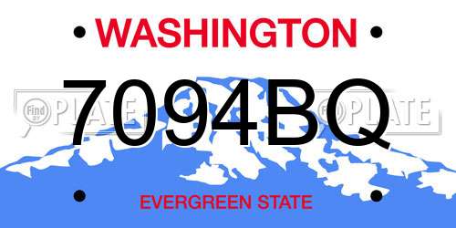 7094BQ Washington License Plate