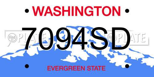 7094SD Washington License Plate