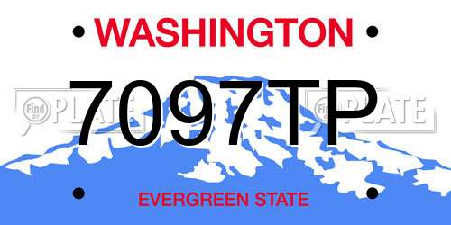 7097TP Washington License Plate