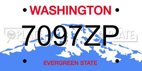 7097ZP Washington License Plate