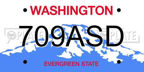 709ASD Washington License Plate