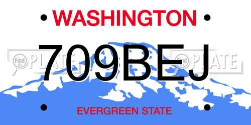 709BEJ Washington License Plate