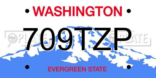 709TZP Washington License Plate