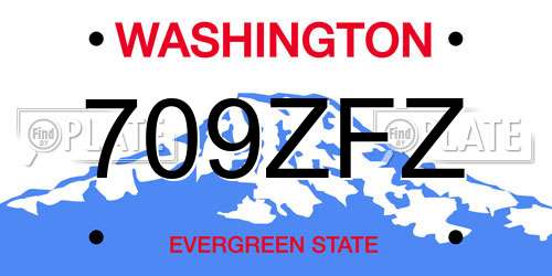 709ZFZ Washington License Plate