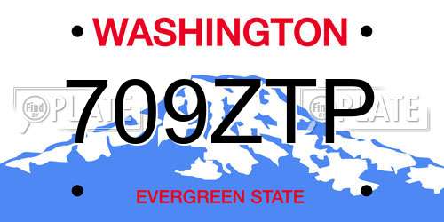 709ZTP Washington License Plate