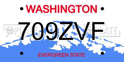 709ZVF Washington License Plate