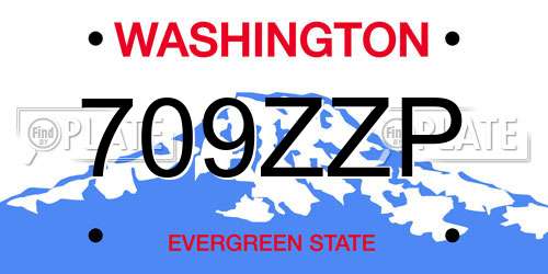 709ZZP Washington License Plate