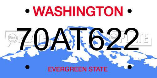 70AT622 Washington License Plate