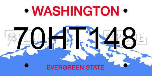70HT148 Washington License Plate