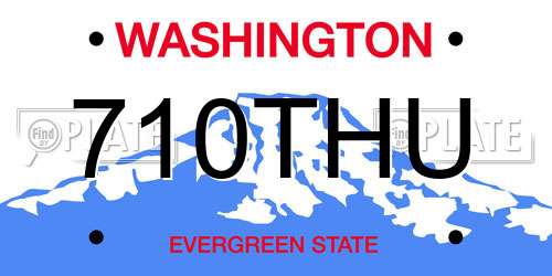 710THU Washington License Plate